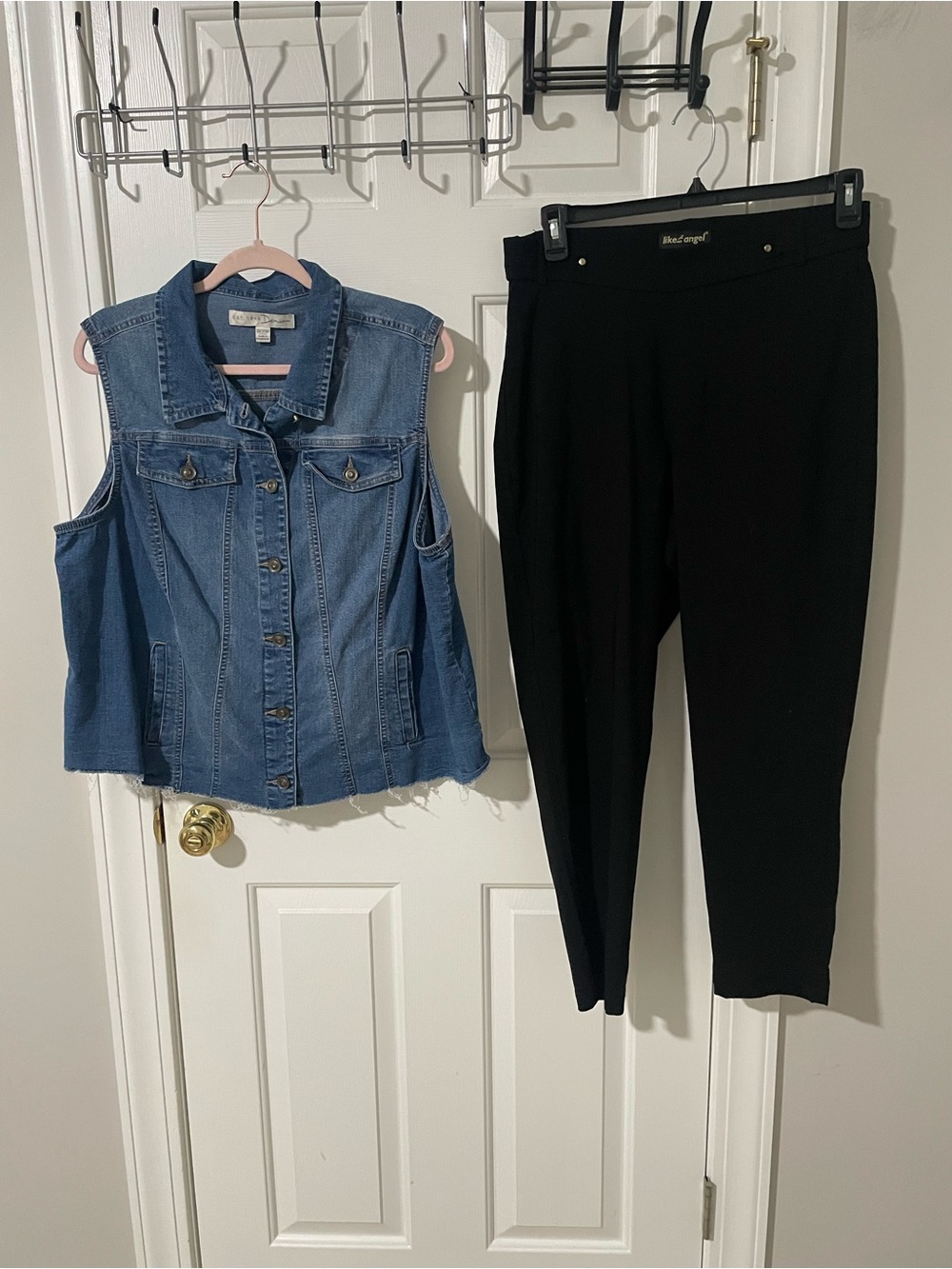 Black Ankle Pants - Women's Stretch Ponte Trousers  1x like an angel 1x vest